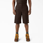 Loose Fit Flat Front Work Shorts, 13"