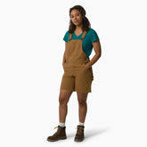 Women's Relaxed Fit Bib Shortalls, 7"