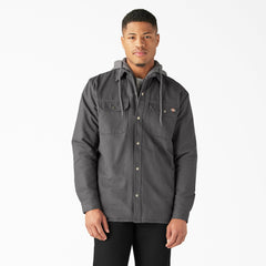 Water Repellent Duck Hooded Shirt Jacket